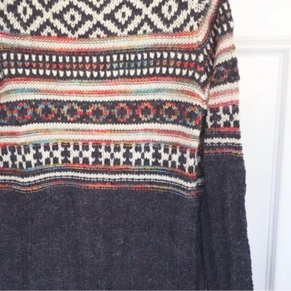 Western Fringe Hem Open Front Cardigan Soft Warm Sweater Multi Sizes NWT - Picture 10 of 13